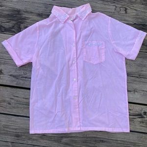 Vintage Light Pink Button Up
